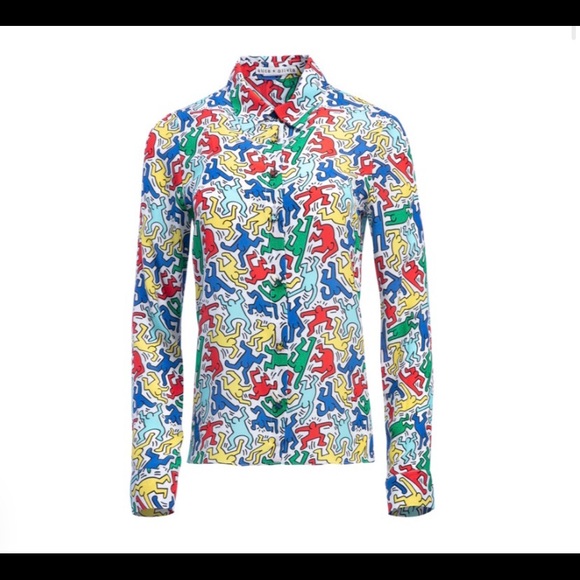Alice + Olivia Tops - Alice + Olivia X Keith Haring “Willa Silk Top”